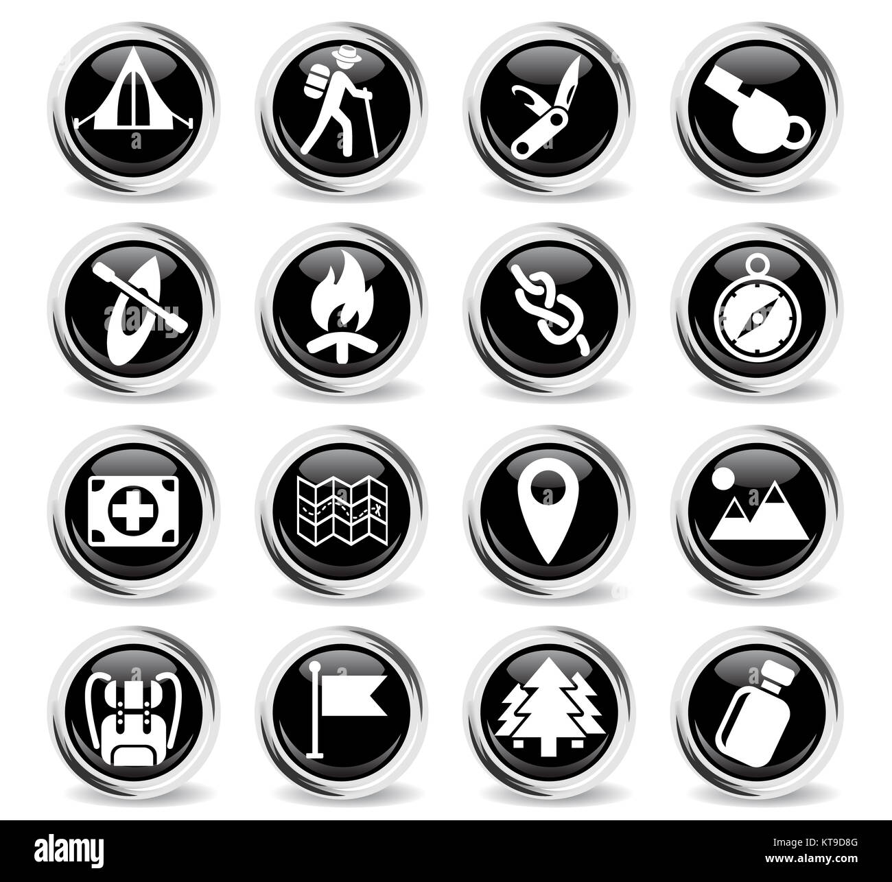 Giorno di skouts icona impostare Foto Stock