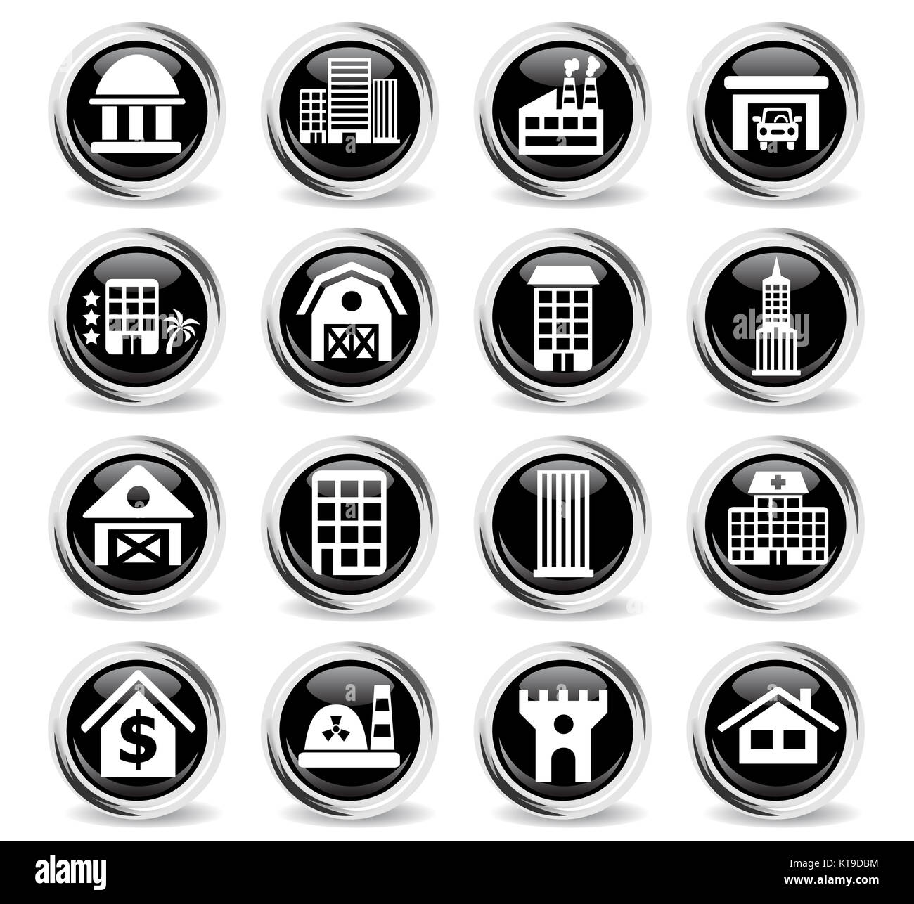 Edificio icona impostare Foto Stock