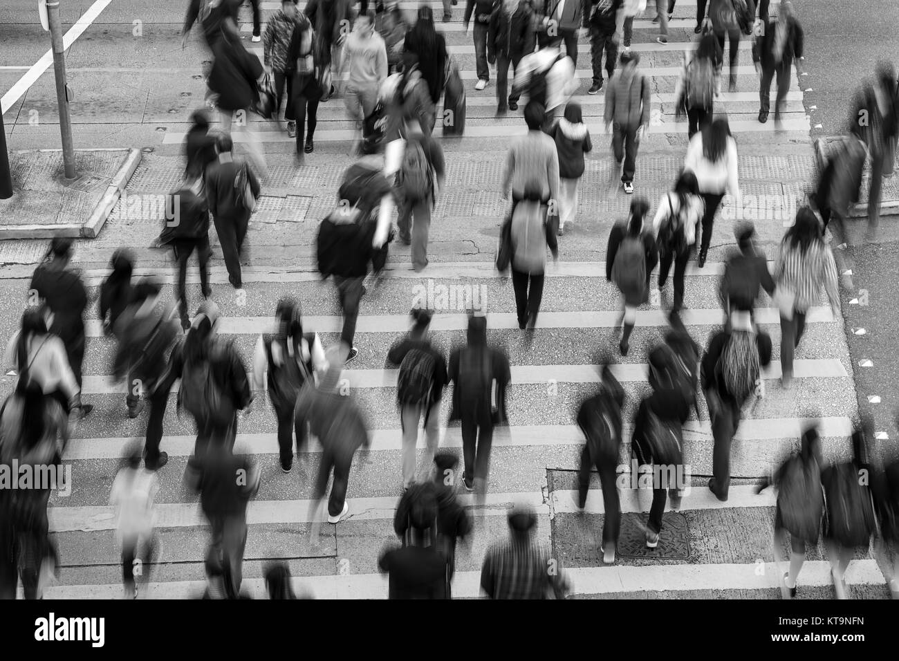 Hong Kong strada trafficata (bianco e nero) Foto Stock