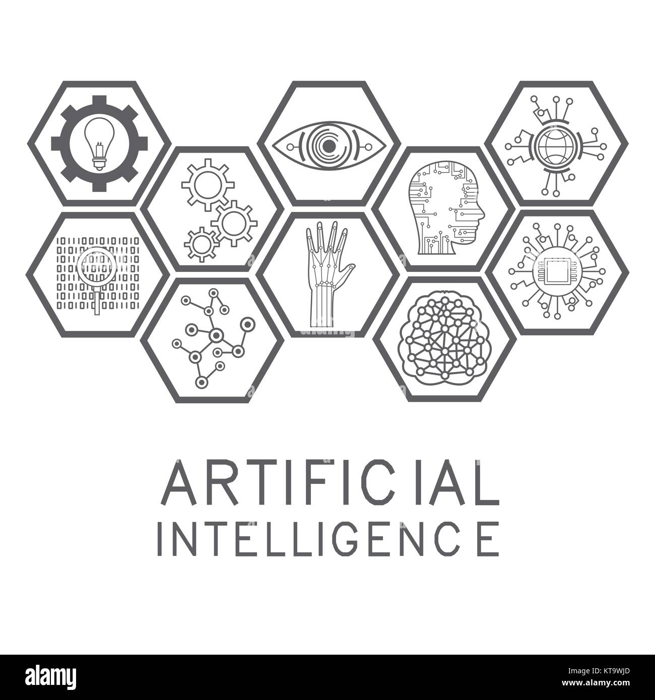 Intelligenza artificiale delle icone Illustrazione Vettoriale