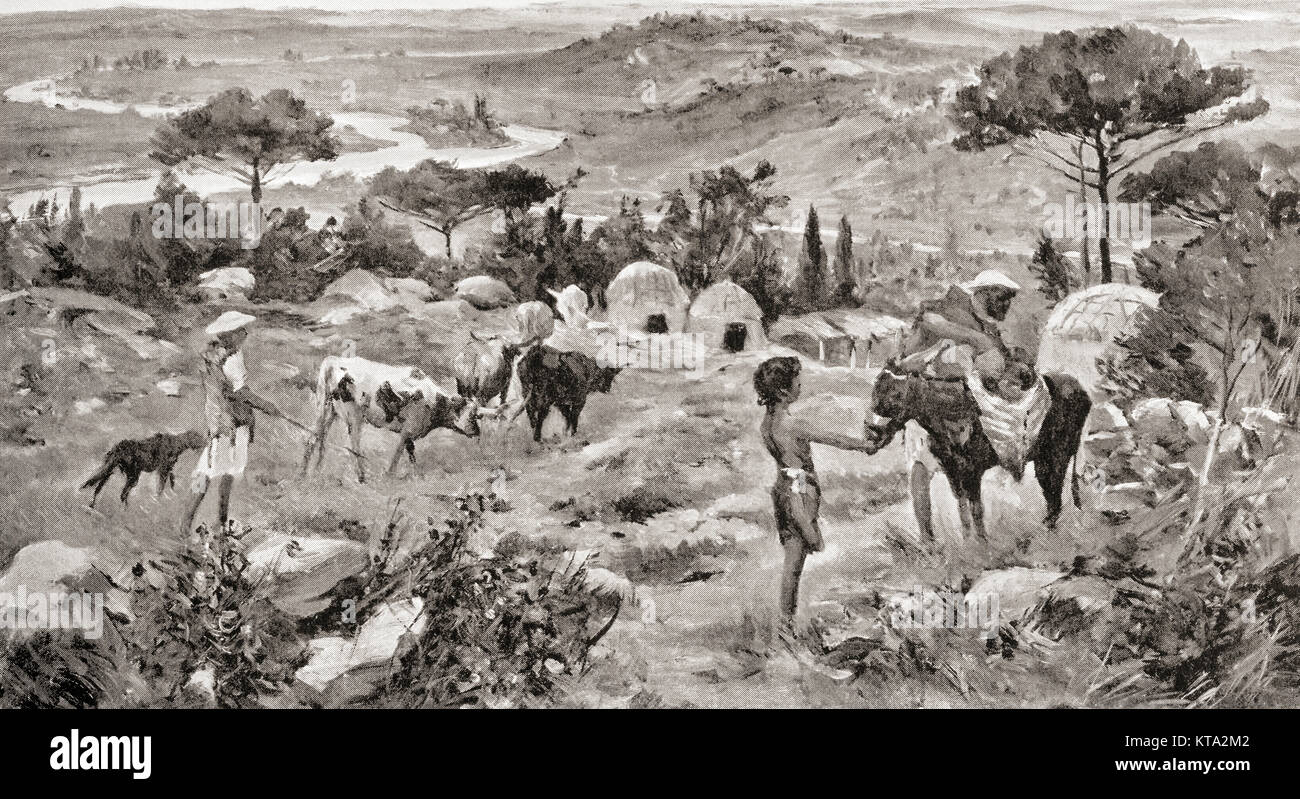 Un primitivo insediamento etrusco, c.700 BC. Dopo la pittura di Allan Stewart, (1865-1951). Da Hutchinson nella storia delle nazioni, pubblicato 1915. Foto Stock