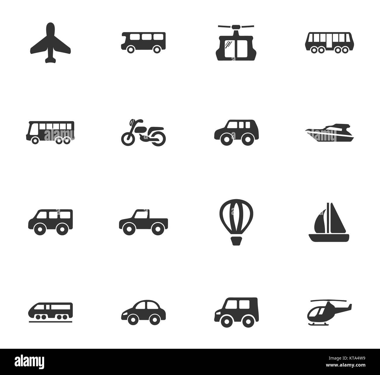 Trasporto pubblico set di icone Foto Stock