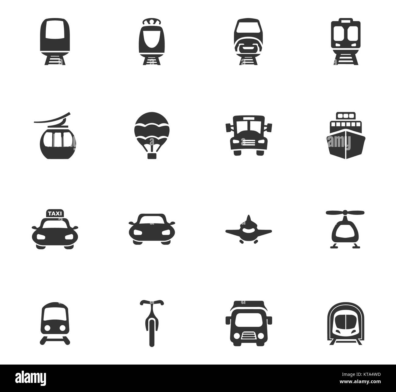 Trasporto pubblico set di icone Foto Stock