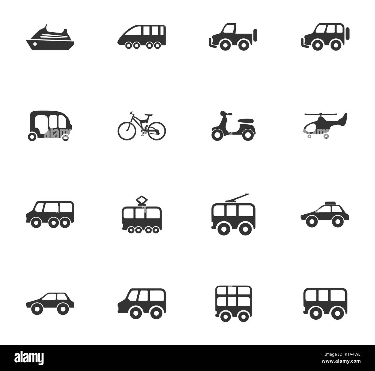 Trasporto pubblico set di icone Foto Stock