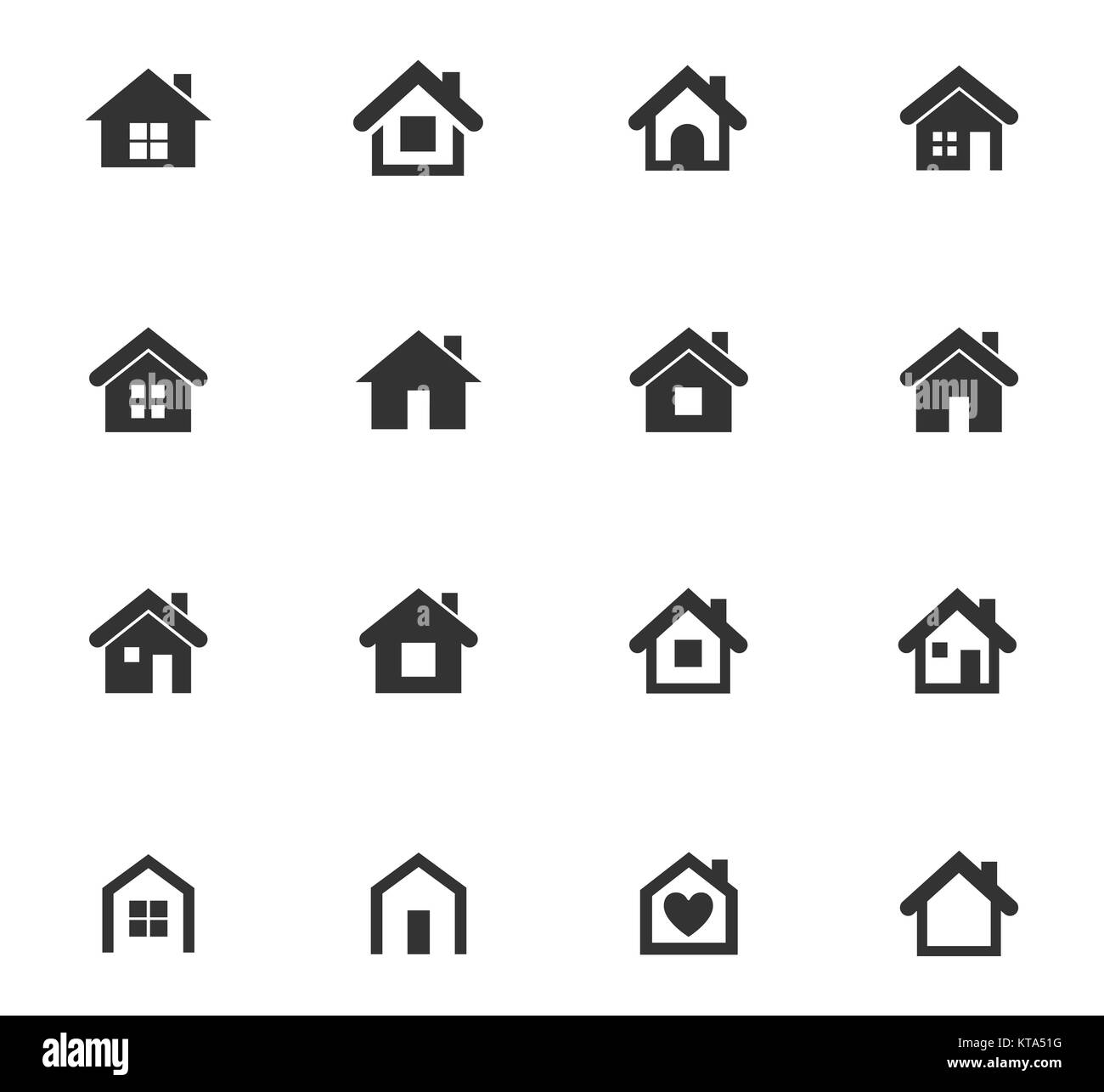 Case set di icone Foto Stock