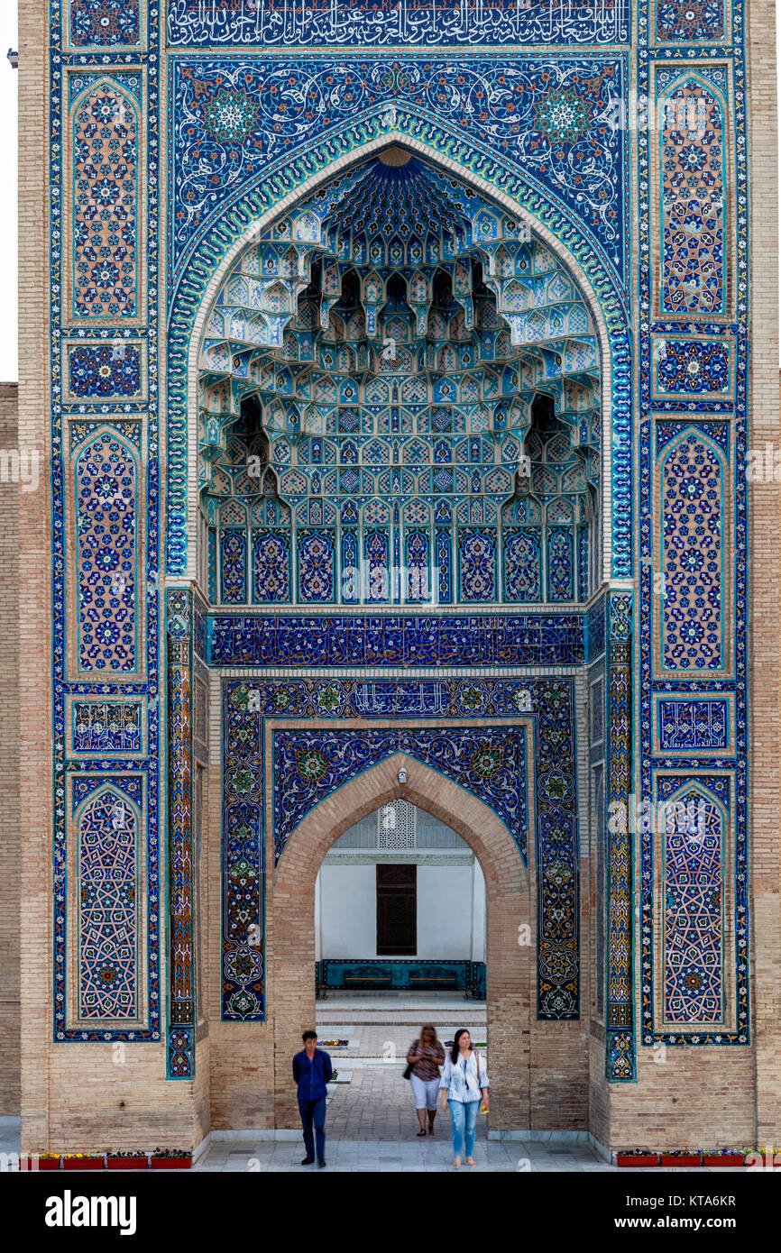 L'ingresso Al Amir Temur Mausoleo, Samarcanda, Uzbekistan Foto Stock