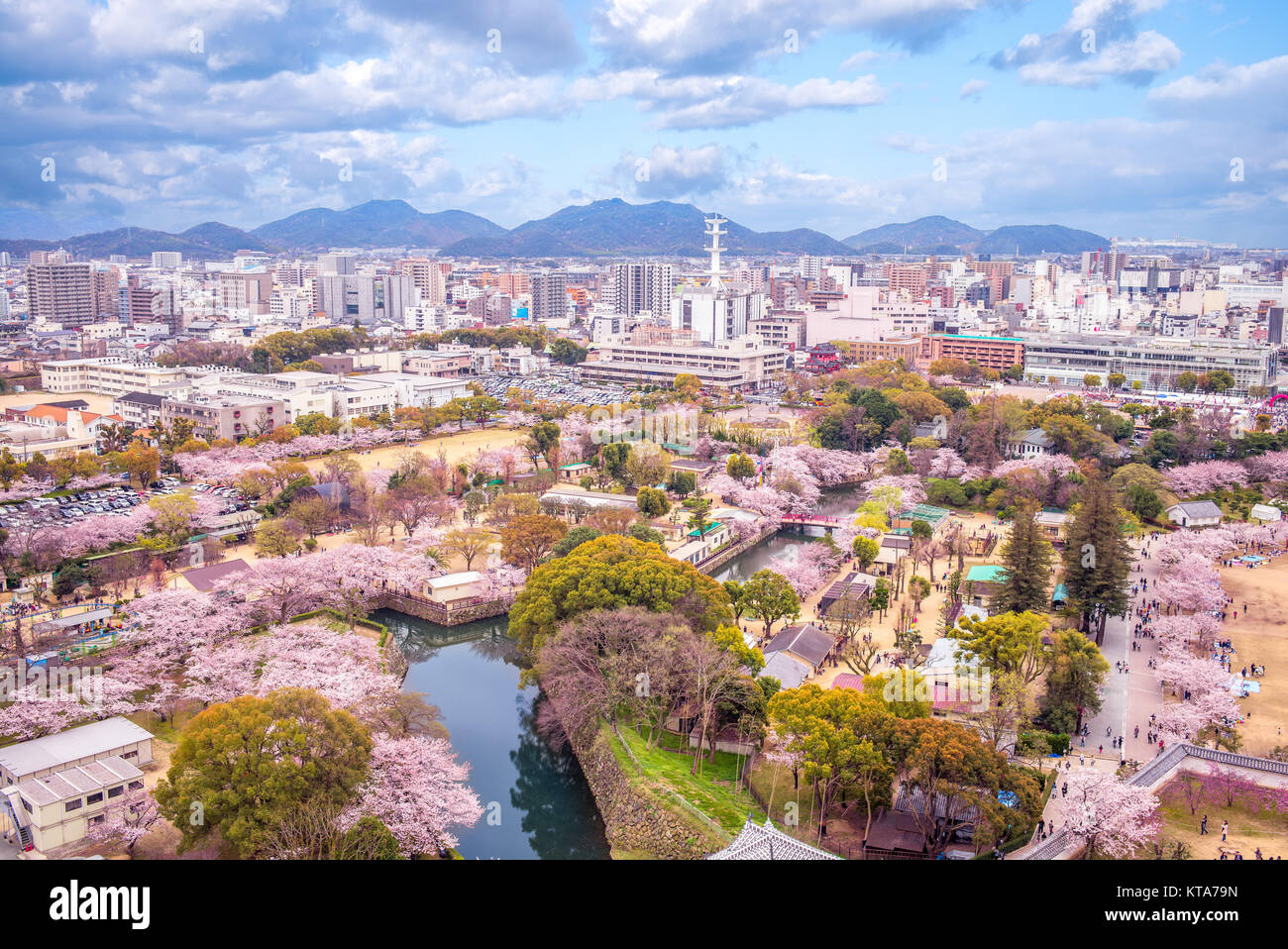 Paesaggio urbano della città di Himeji, Hyogo Foto Stock