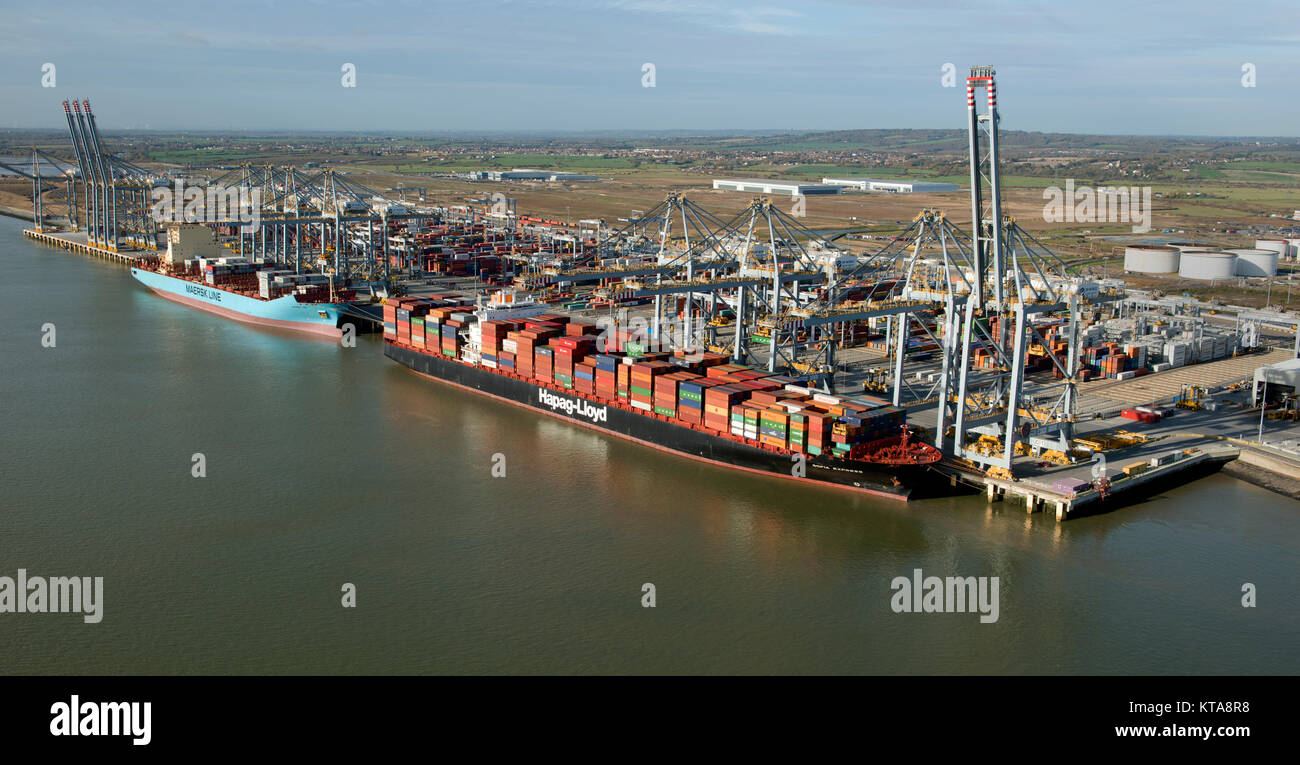 Vista aerea del London Gateway e la porta dock. Foto Stock