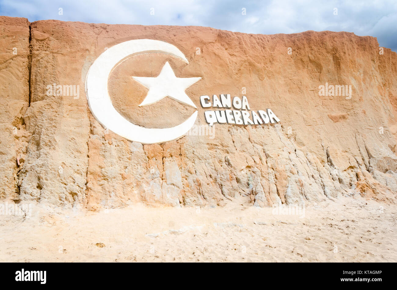 Canoa Quebrada, Brasile, luglio 12, 2017: famosa Canoa Quebrada beach logo in ceara membro del Brasile Foto Stock