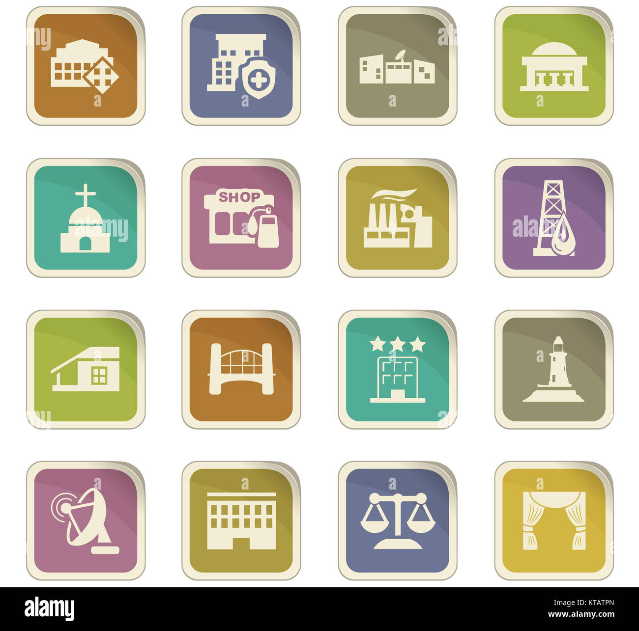 Infrastucture della città set di icone Foto Stock