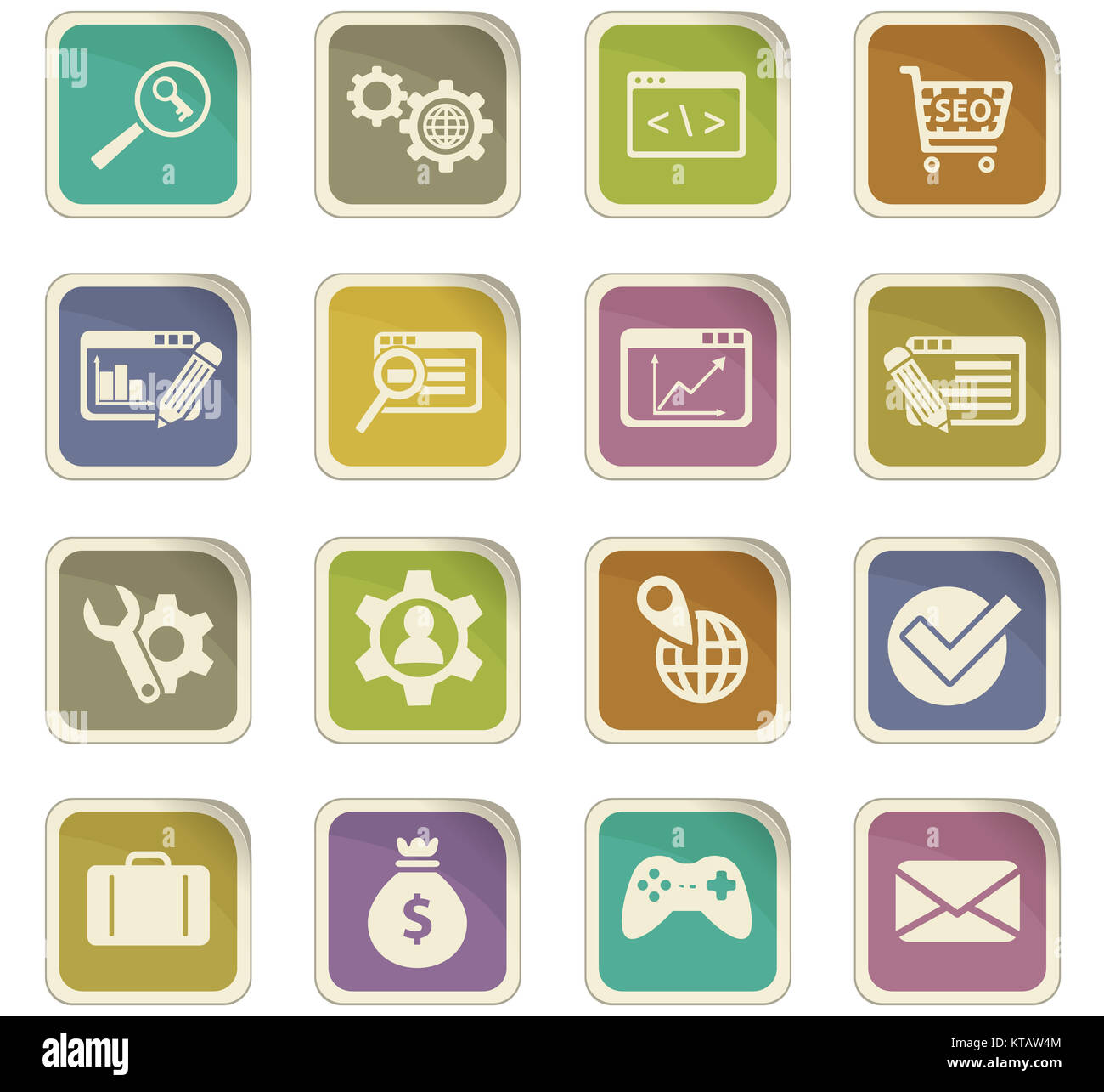 Seo icona impostare Foto Stock