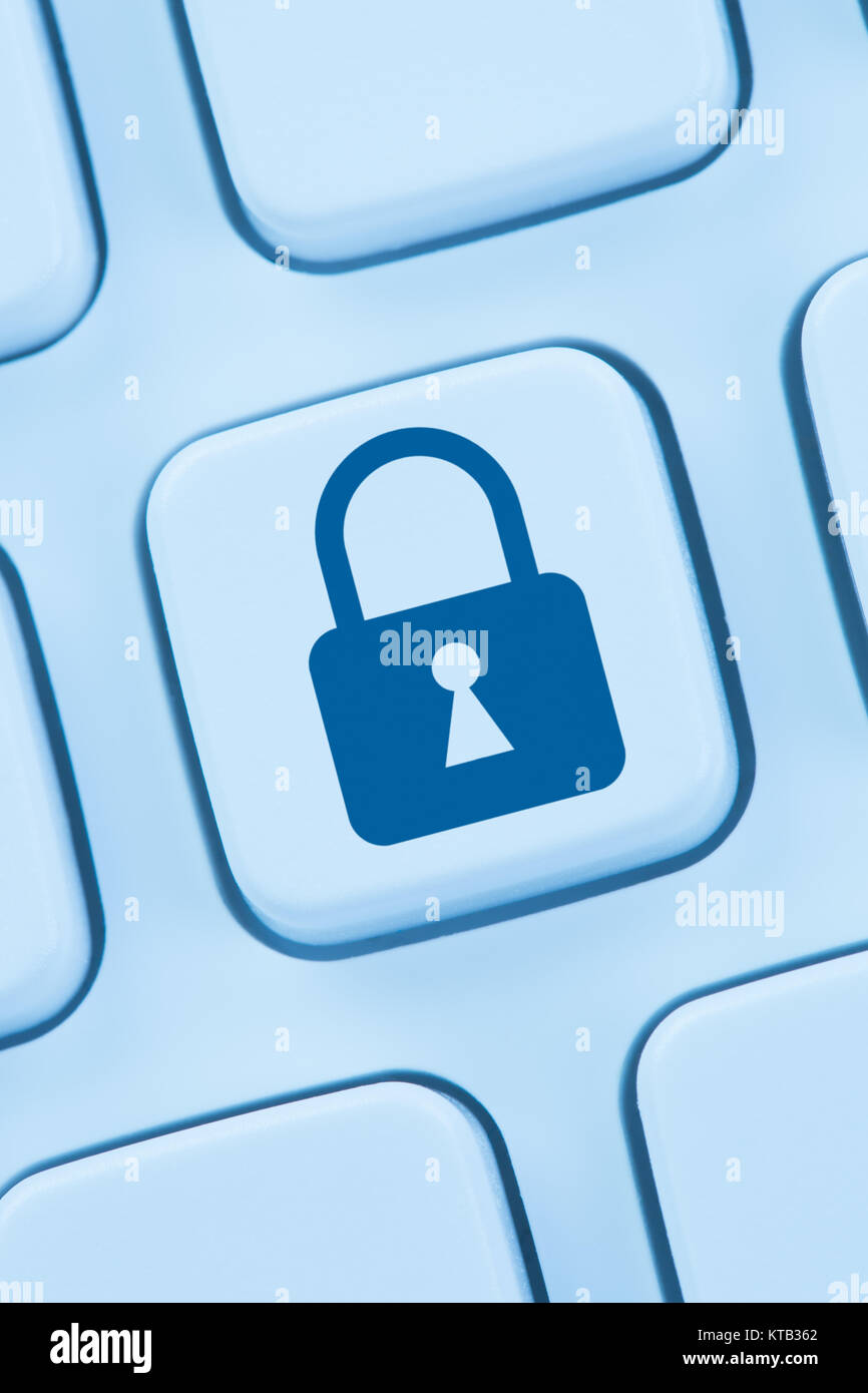 La sicurezza del computer internet icona a forma di lucchetto online navigazione Internet sicura Foto Stock