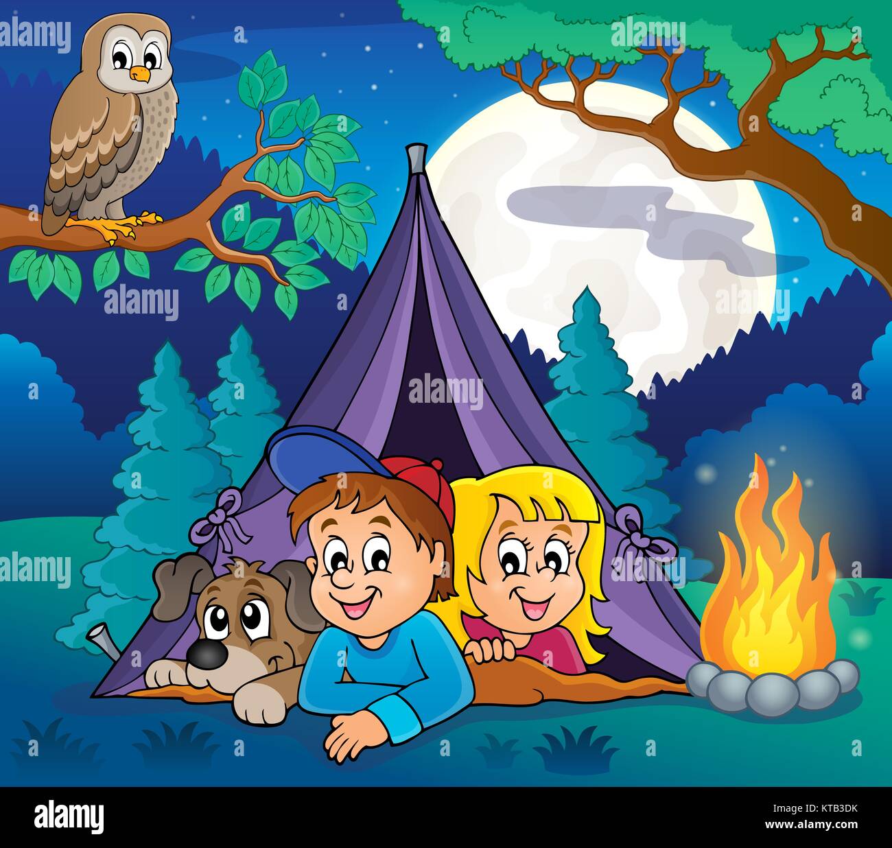 Camping tema 5 immagine Foto Stock