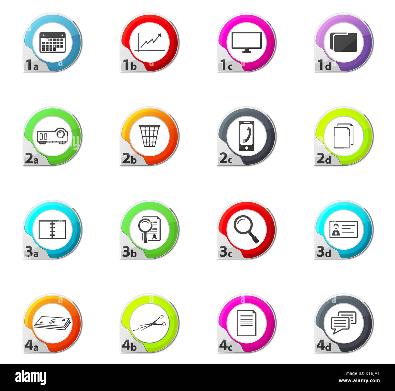 Business e Office set di icone Foto Stock