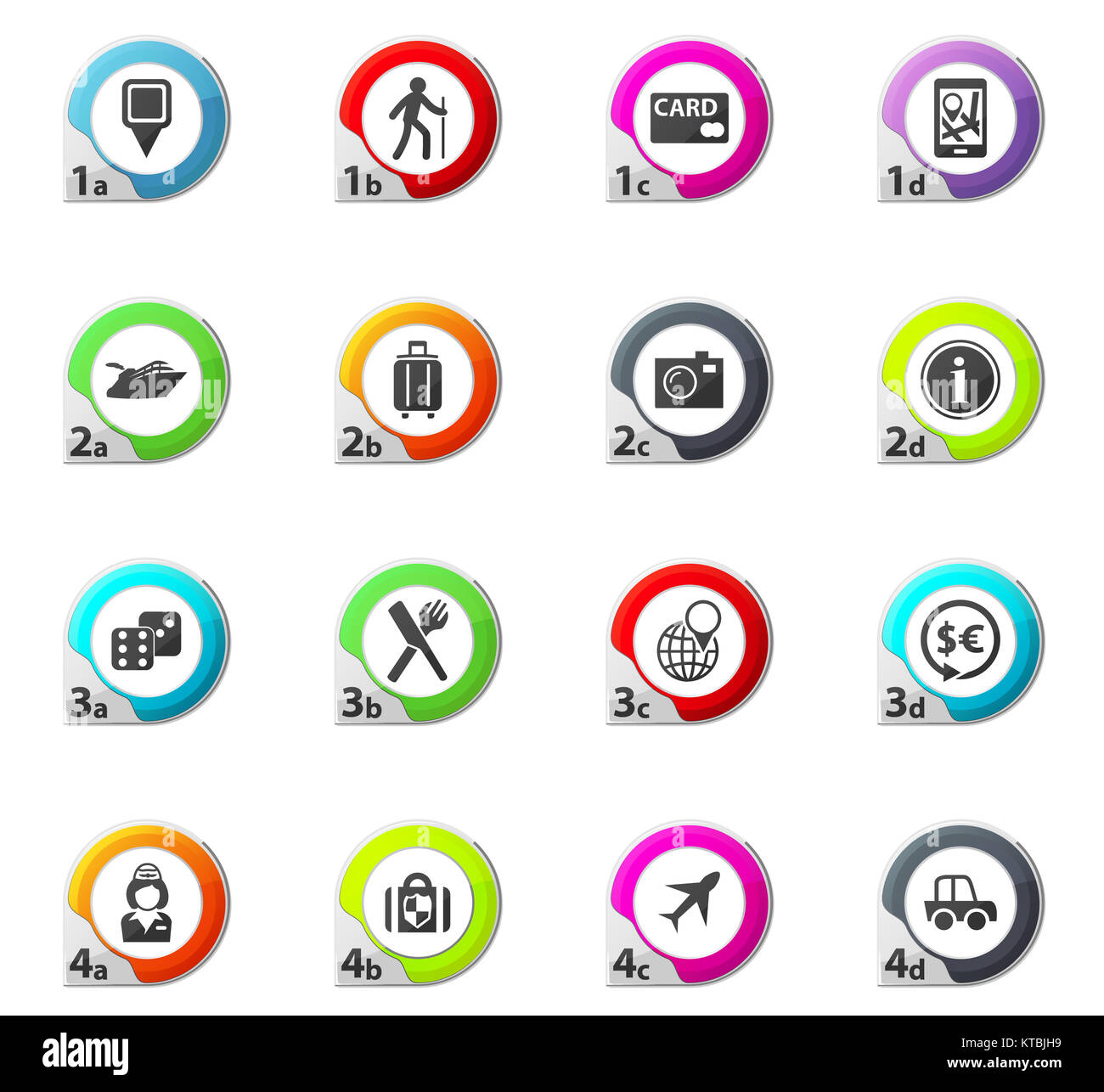 Viaggio set di icone Foto Stock