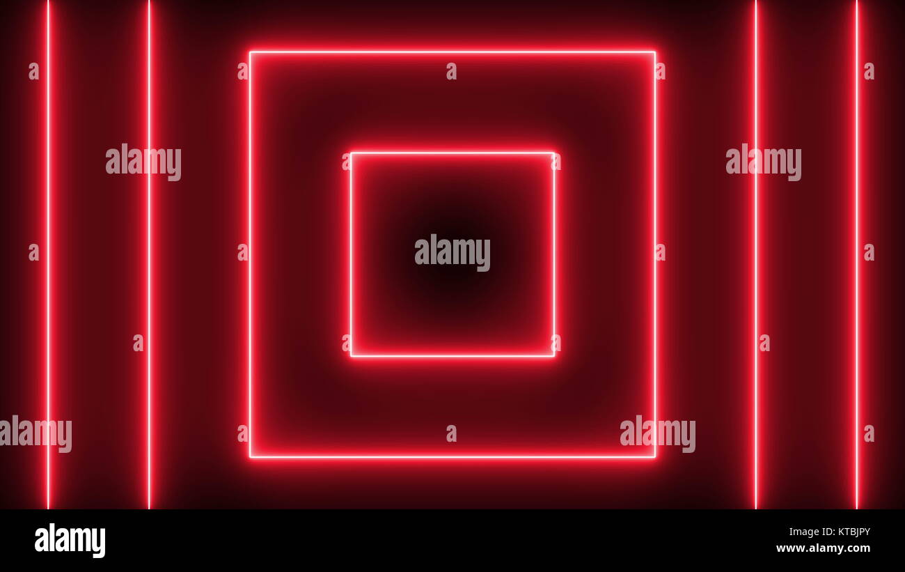 Sfondo astratto con neon piazze Foto Stock