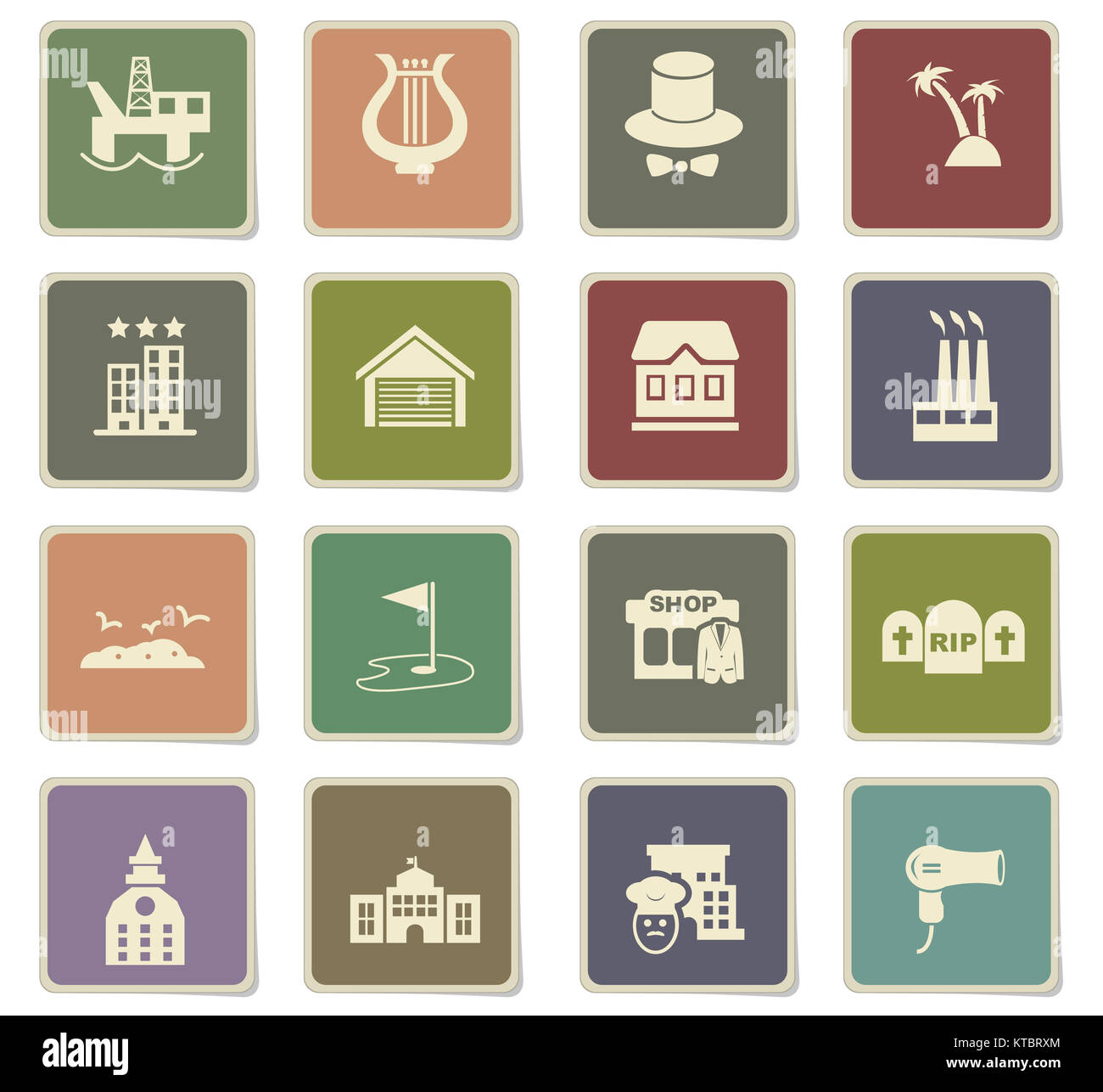 Infrastructure icona impostare Foto Stock