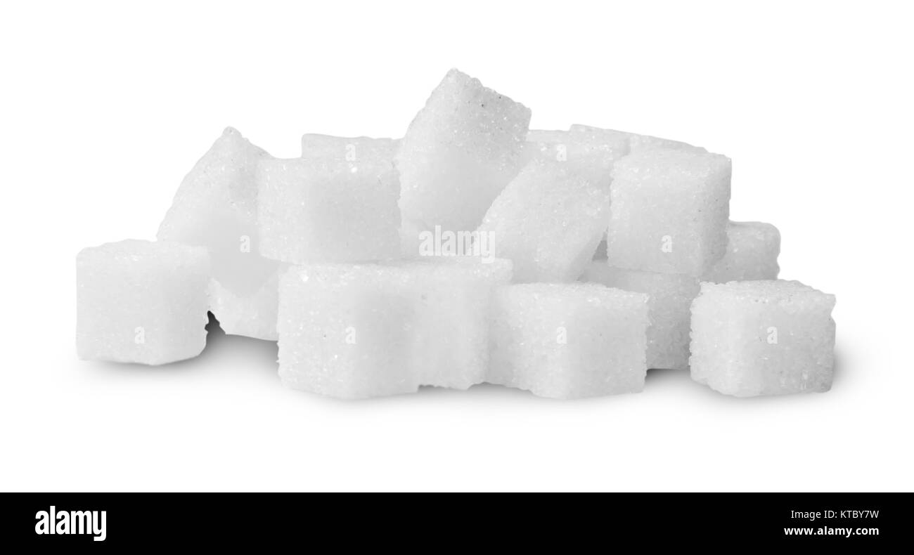 Pila di cubetti di zucchero ruotato Foto Stock