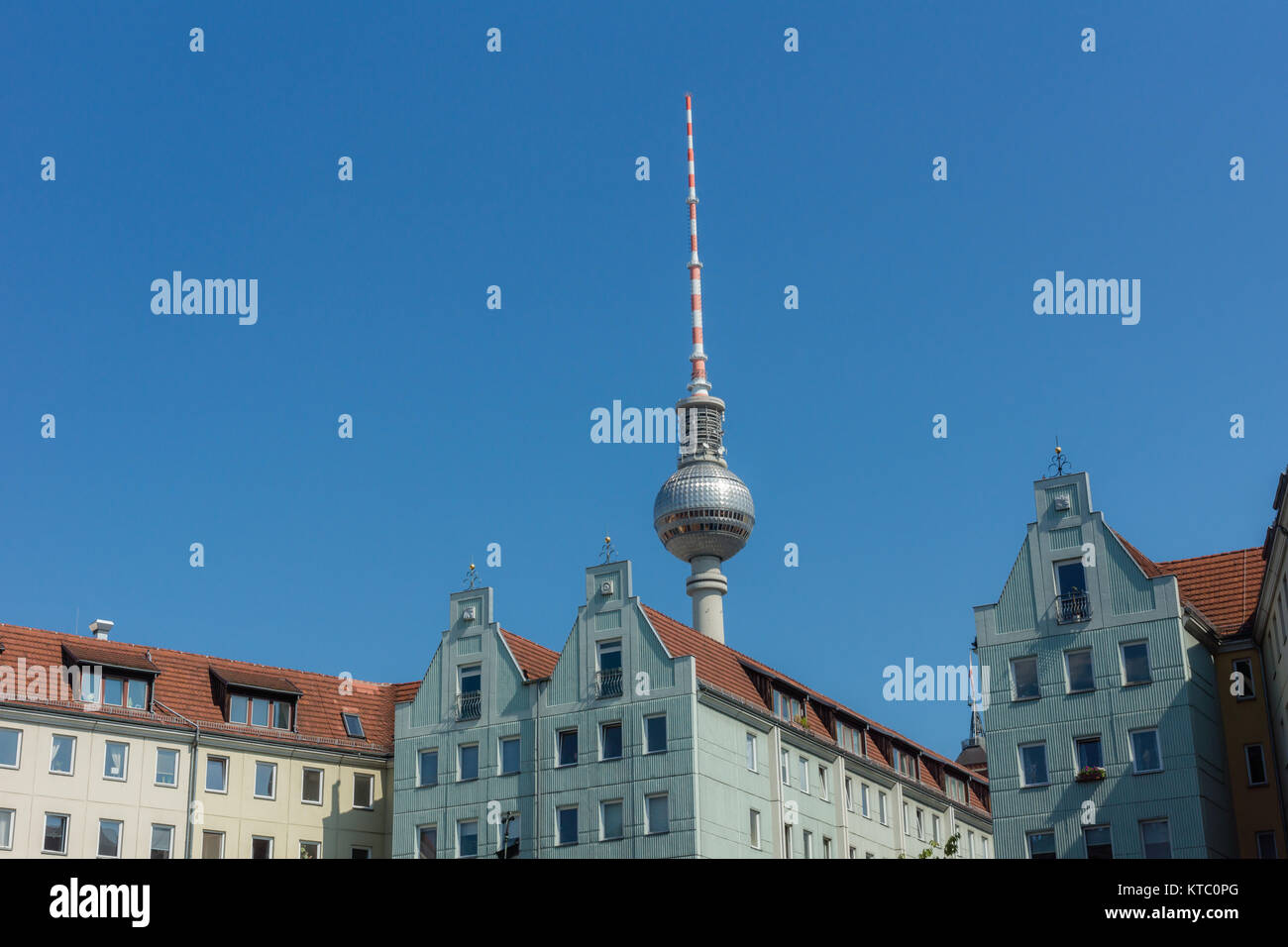 Der Berliner Funkturm am Alexanderplatz Foto Stock