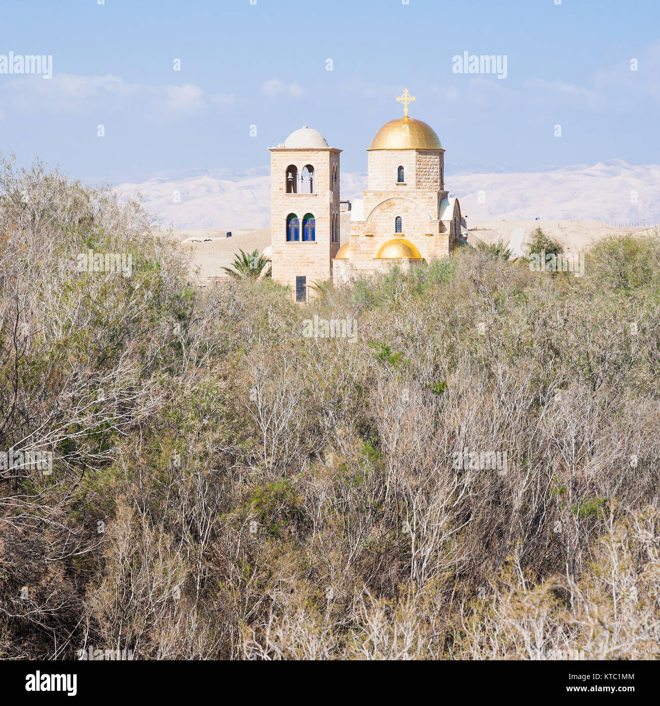 Chiesa greco-ortodossa di Wadi Al Kharrar area Foto Stock