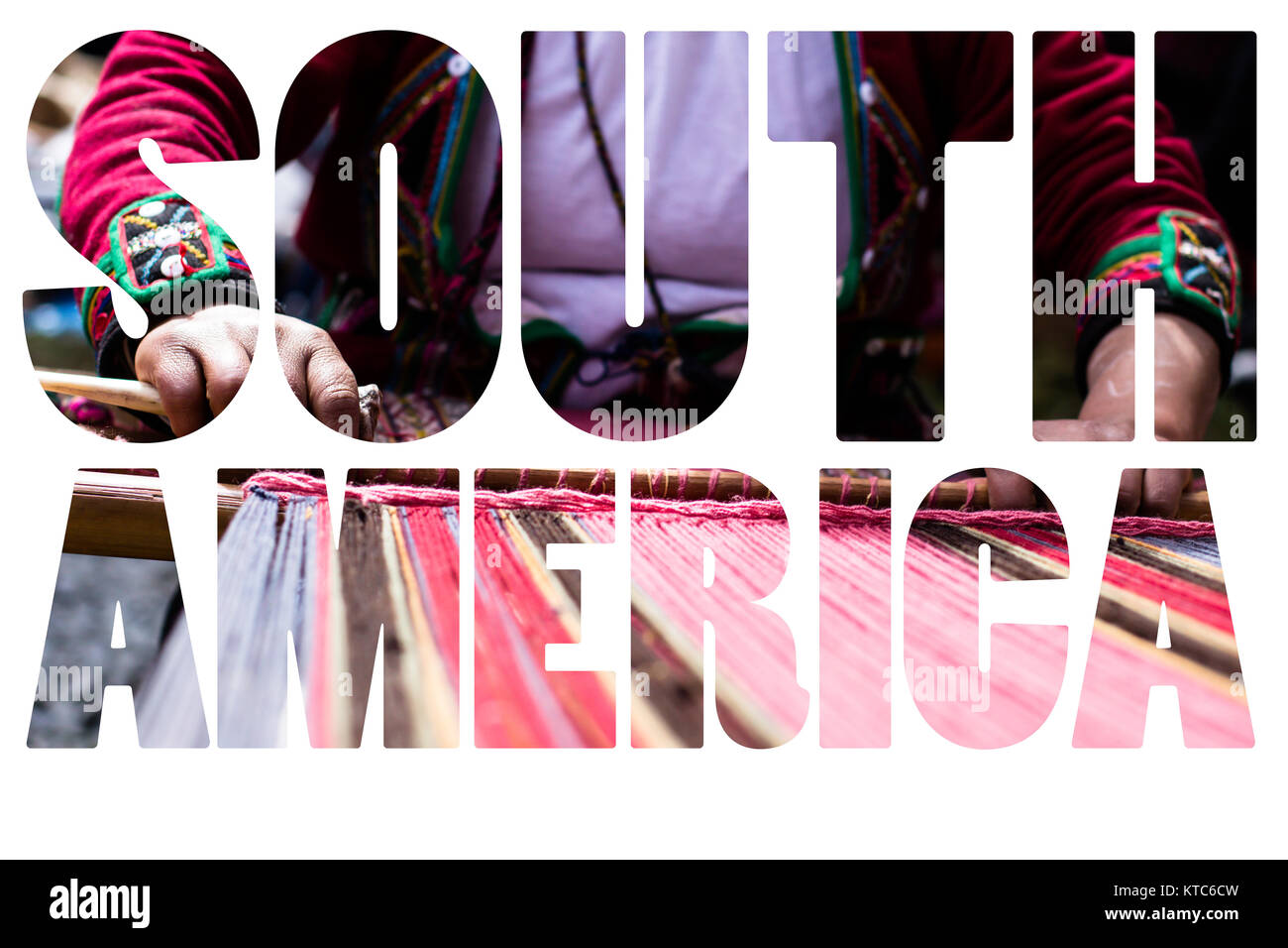 Tessuto colorato al mercato in Perù, Sud America Foto Stock