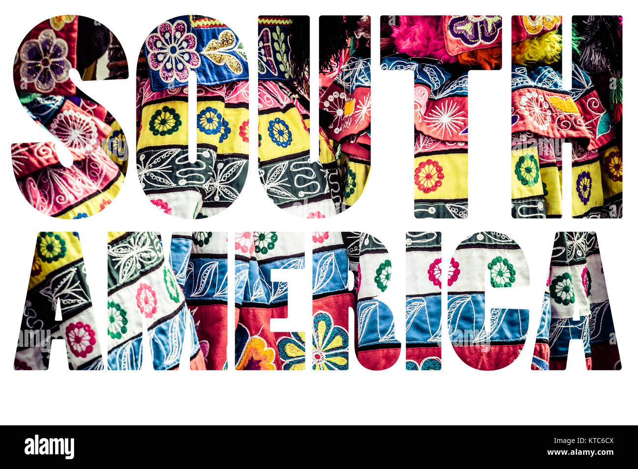 Tessuto colorato al mercato in Perù, Sud America Foto Stock