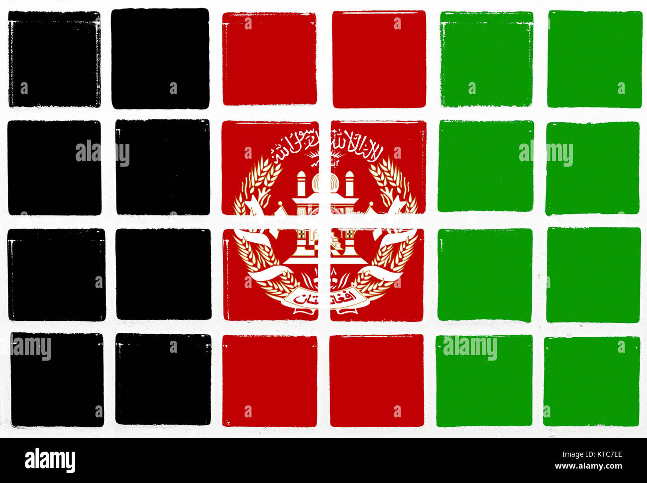 Le piastrelle smaltate afghanistan bandiera Foto Stock
