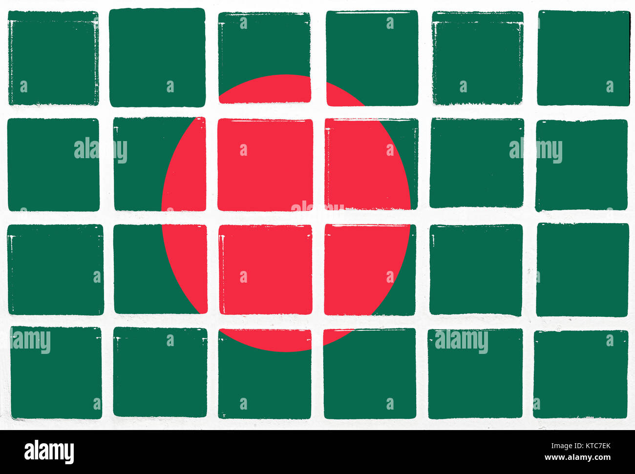 Le piastrelle smaltate bangladesh bandiera Foto Stock
