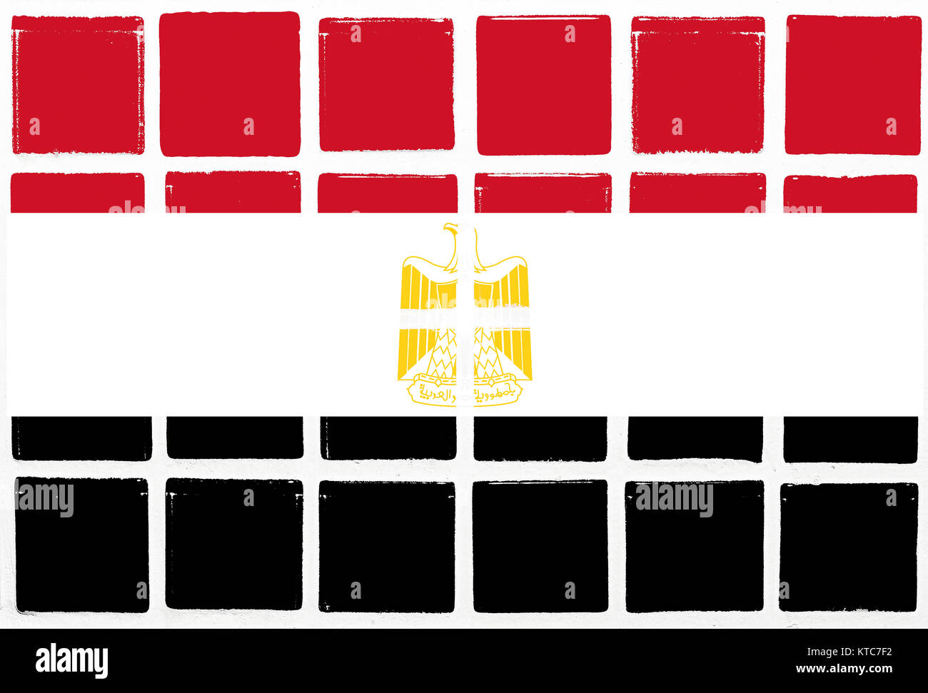 Le piastrelle smaltate bandiera dell'Egitto Foto Stock