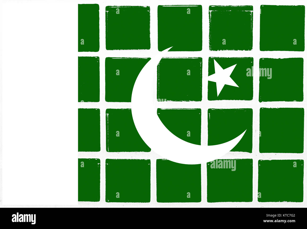 Le piastrelle smaltate pakistan bandiera Foto Stock