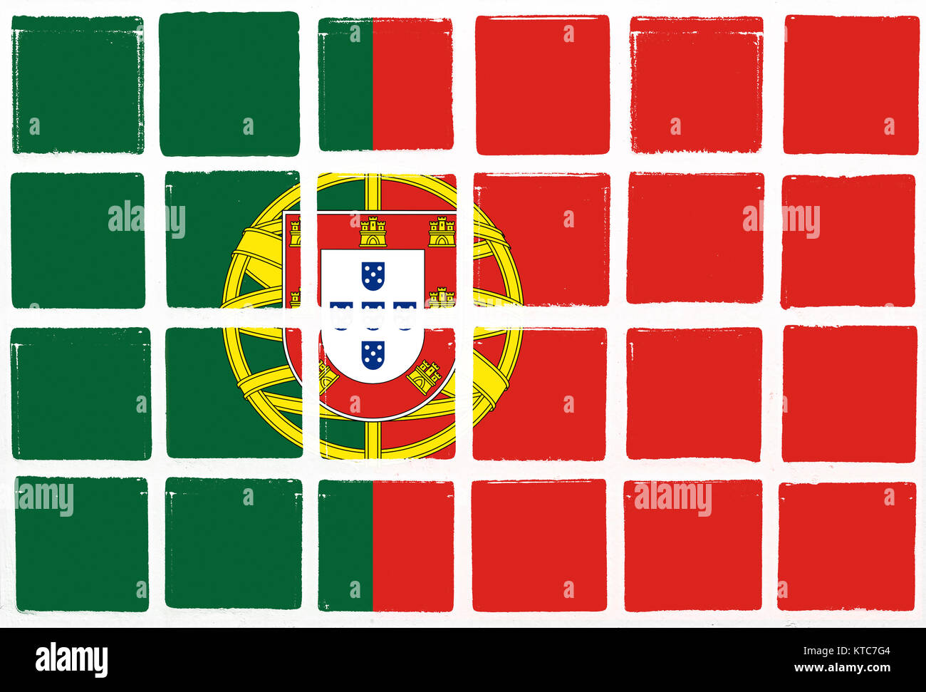 Le piastrelle smaltate bandiera del Portogallo Foto Stock