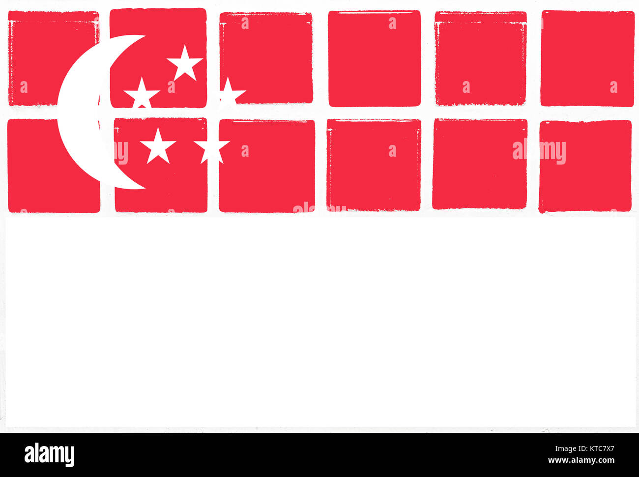 Le piastrelle smaltate Bandiera di Singapore Foto Stock