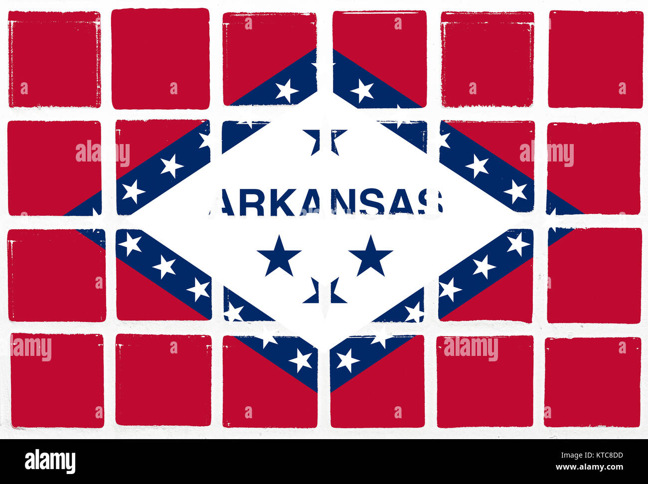 Le piastrelle smaltate arkansas bandiera Foto Stock