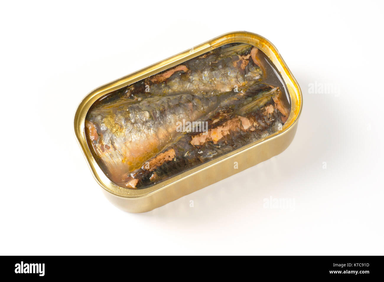 Scatola di sardine in olio Foto Stock