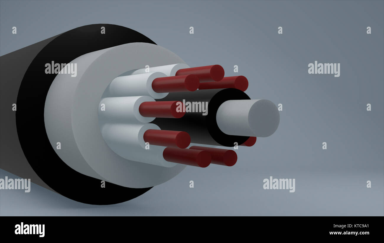 Computer grafica cavo. Sfondo tecnologico Foto Stock