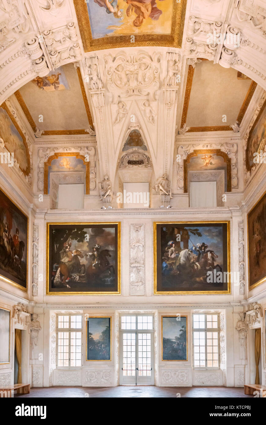 Interno della Reggia di Venaria Reale (Palazzo Reale), Venaria Reale, vicino a Torino, Piemonte, Italia Foto Stock