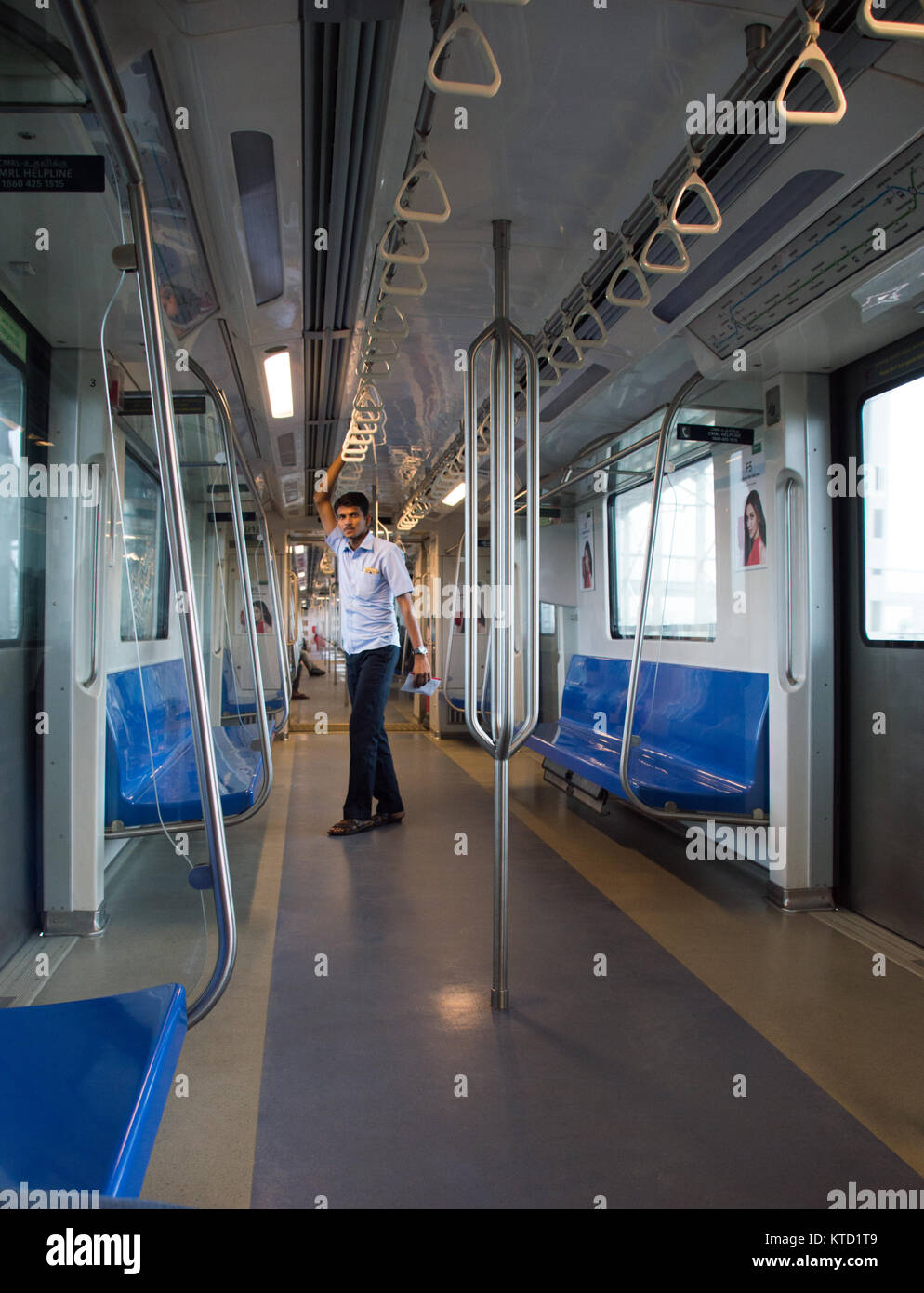 Chennai Metro rail interno e piattaforme Foto Stock