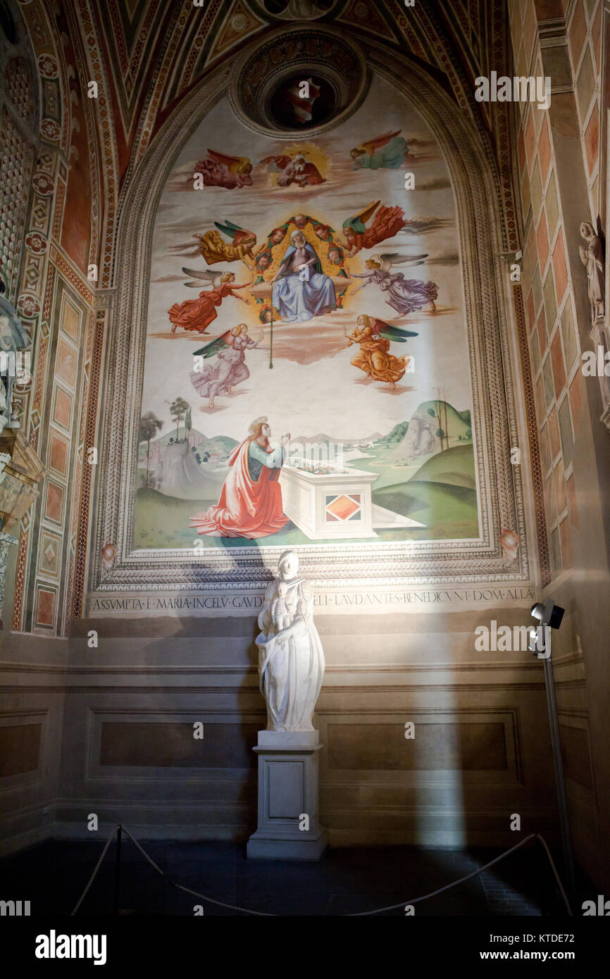 Firenze - Santa Croce: gli affreschi della Cappella Baroncelli Foto Stock