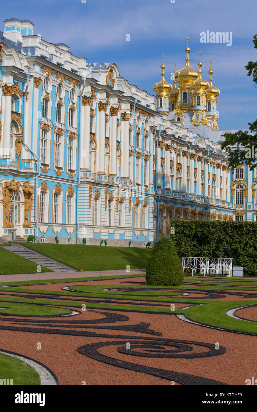 Palazzo di Caterina, Carskoe Selo, Pushkin, Sito Patrimonio Mondiale dell'UNESCO, Russia Foto Stock