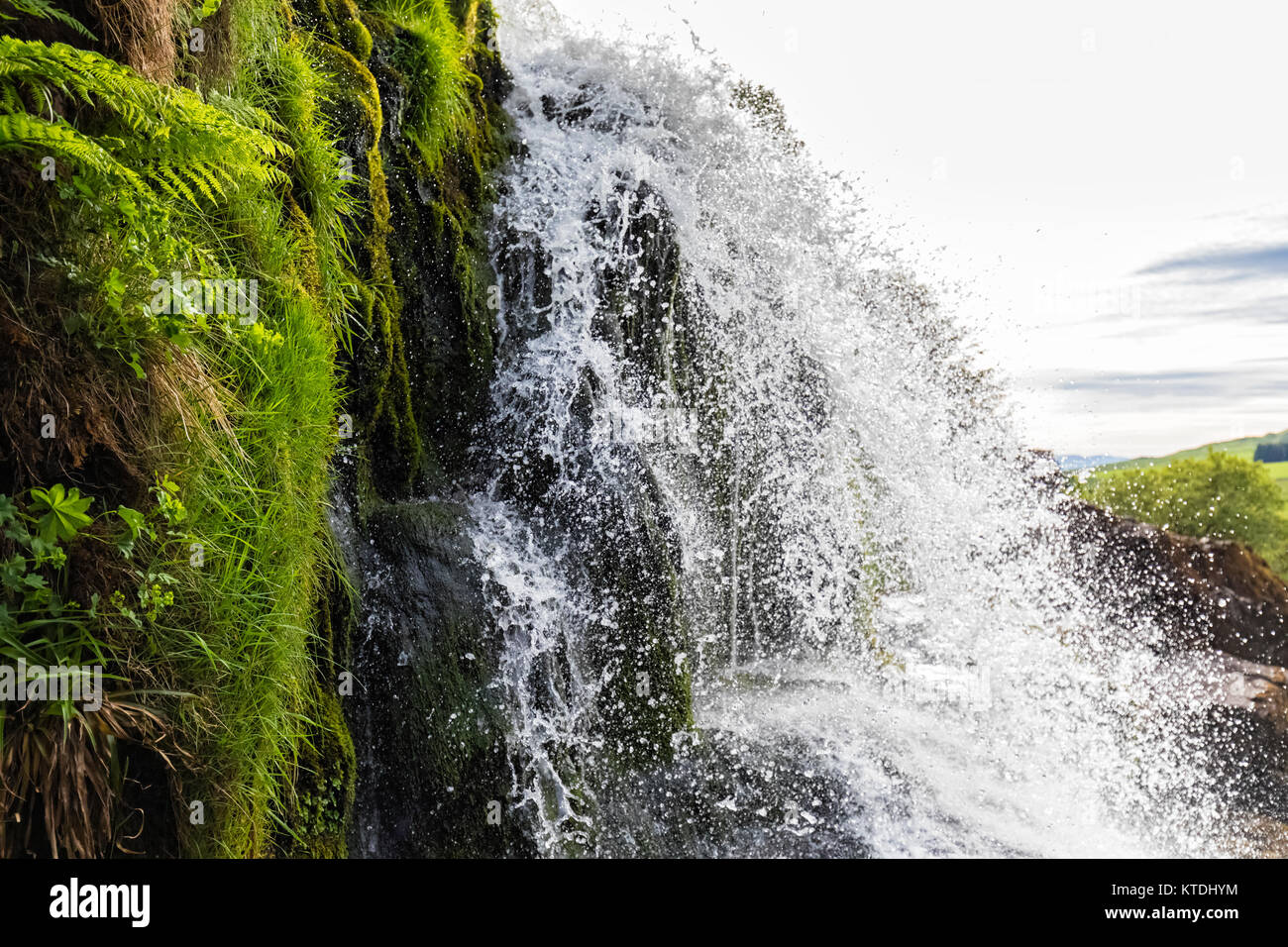 Gran Bretagna, Scozia, Highlands scozzesi, Stirling, Fintry village, River Endrick, Loup di Fintry cascata Foto Stock