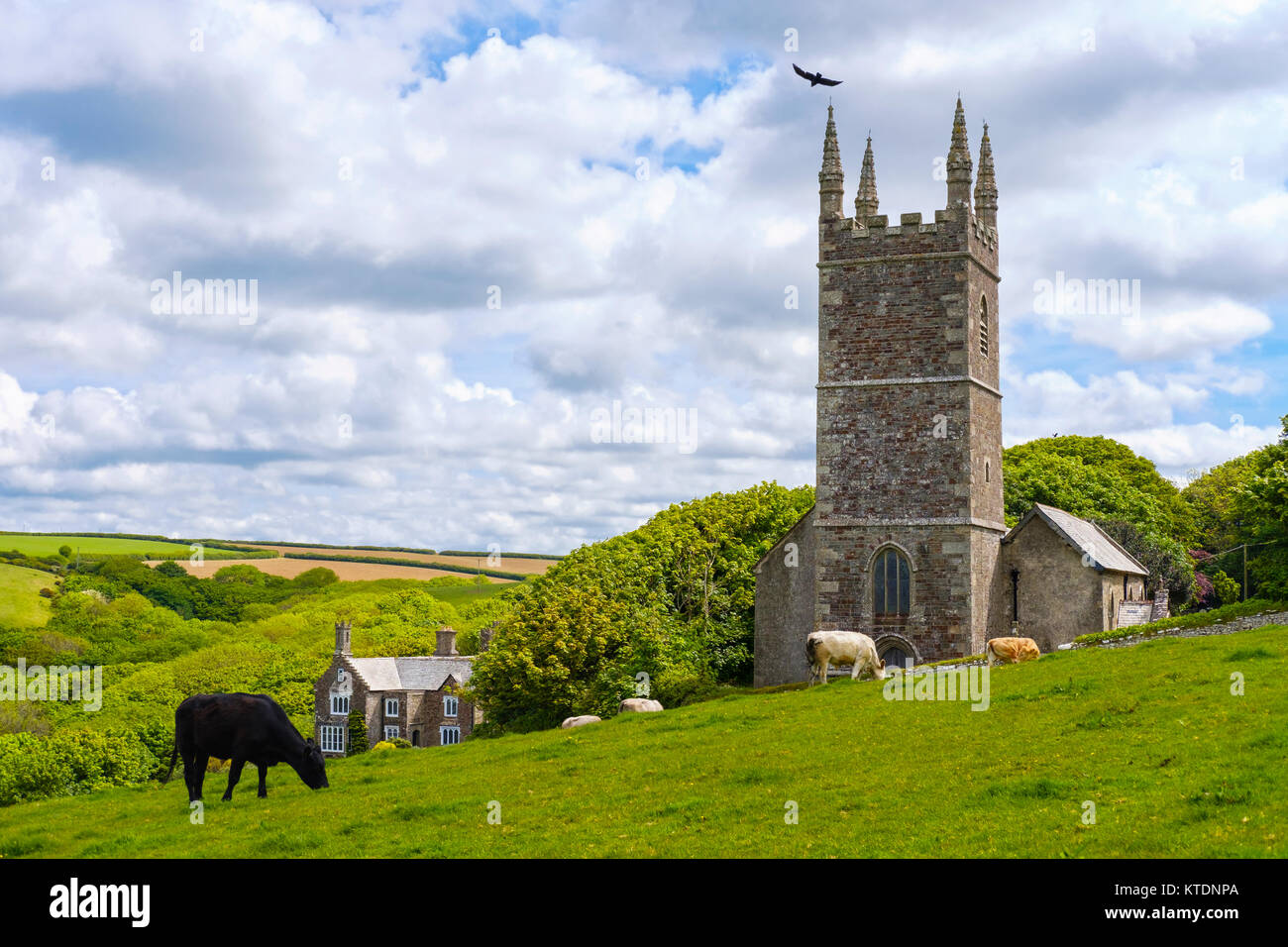 Kirche St Morwenna, Morwenstow, bei, BUDE CORNWALL, Inghilterra, Großbritannien Foto Stock