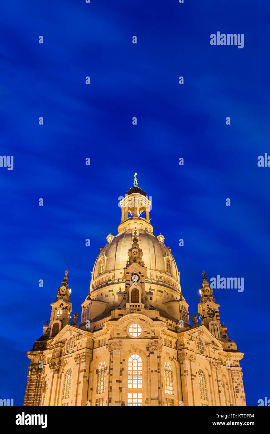 Deutschland, Sachsen, Dresda, Neumarkt, Frauenkirche Kuppel Foto Stock