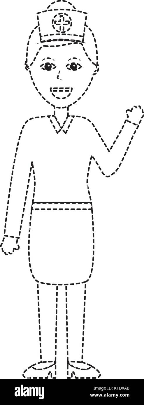 Femmina permanente medico professionista medico illustrazione vettoriale Illustrazione Vettoriale