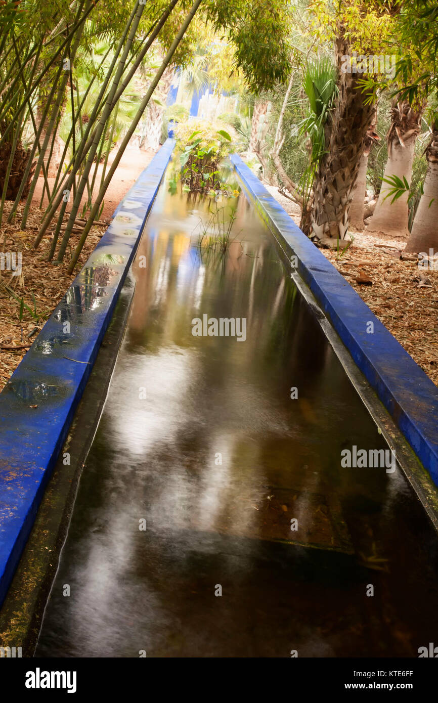 Canal attraverso il boschetto di bambù Foto Stock