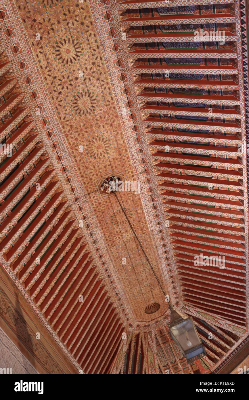 Palazzo Bahia in Marrakech costruito nel XIX secolo. Esso è notevolmente conservato e un grande esempio di arte Isalmic Foto Stock