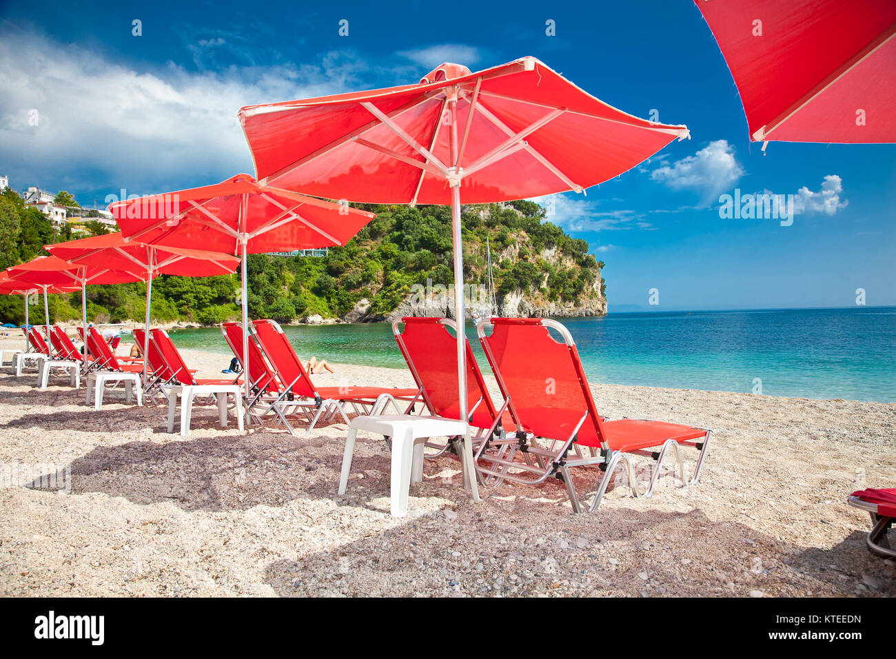 Bellissima spiaggia Valtos nei pressi di Parga città di Syvota area in Grecia. Foto Stock