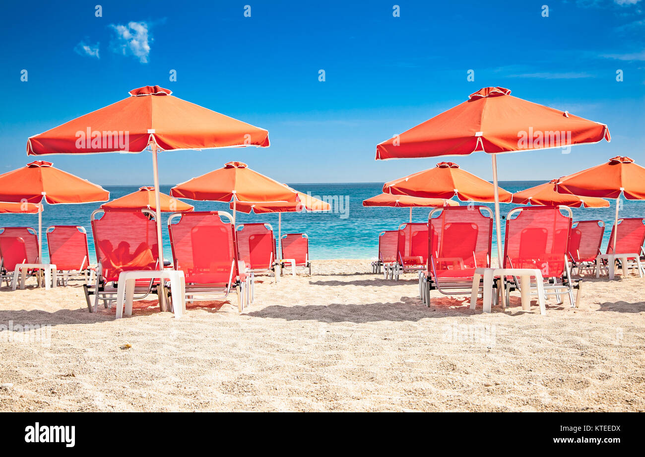 Bellissima spiaggia Valtos nei pressi di Parga città di Syvota area in Grecia. Foto Stock