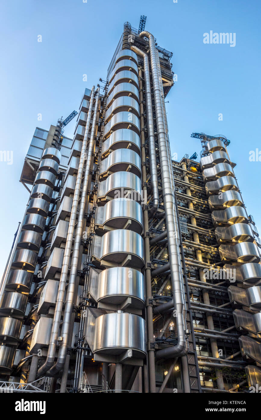 Vista esterna dell'edificio della Lloyd, Lime Street, Londra, Regno Unito. Rogers Stirk Harbour + Partners, Richard Rogers Foto Stock