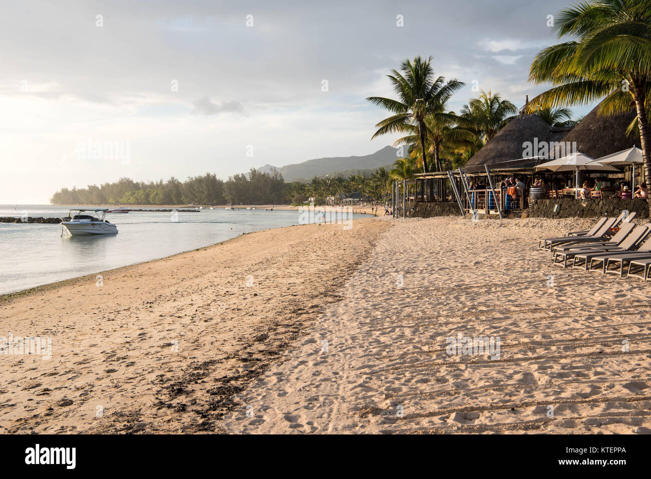 La spiaggia all'Heritage Awali Hotel nella zona sud di Maurizio Foto Stock