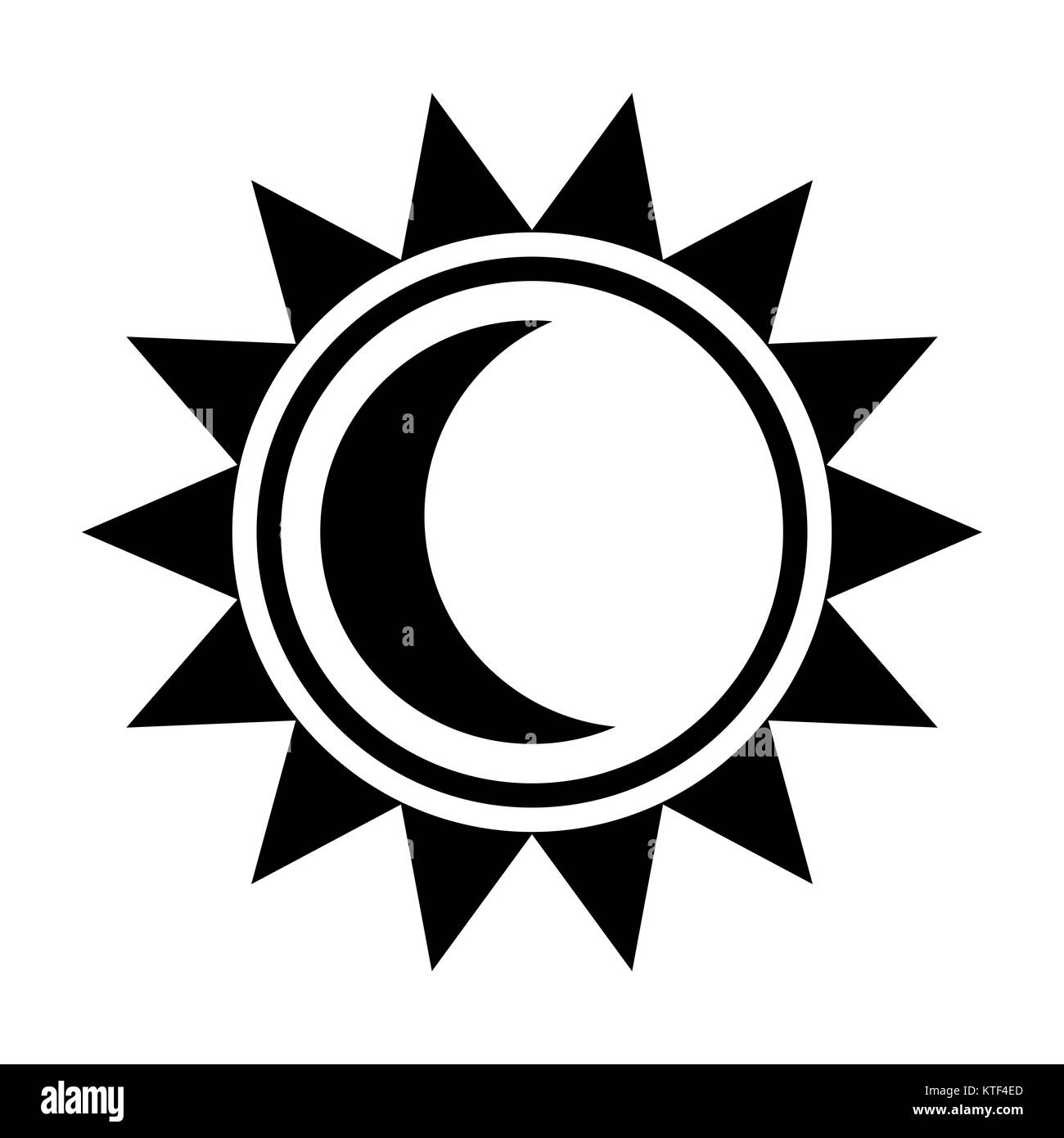Luna e icona di Sun Illustrazione Vettoriale